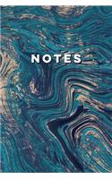 Notes: A Blank, Lined Journal Diary and Composition Notebook for Women, Men, Teens, Girls and Boys - Wide Ruled - Pretty, Hand-Painted Watercolor, Dark Tea