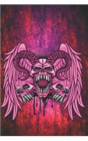 Red light Notebook with pink skulls