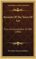 Records Of The Town Of Lee