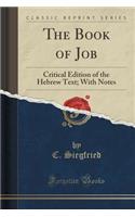 The Book of Job: Critical Edition of the Hebrew Text; With Notes (Classic Reprint)