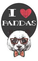 I Heart Pandas: A Cute Panda Lovers Journal / Notebook / Diary Perfect for Birthday Present or Christmas Gift Great for kids, Teens or Students(6x9 - 110 Blank Line