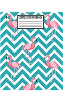 Composition Notebook: Nifty Flamingo & Zigzag Pattern College Ruled Blank Lined School Subject, Exercise book, Diary, exercise book for teachers, kids, teenager, students(4 Flamingo Composition Workbook Journal)