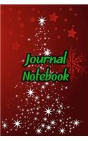 Journal Notebook: Star Daily Journaling - Lined Paper Wide Ruled Notes Spark Your Imagination and Positive Thinking - Christmas Tree Stars Cover Print