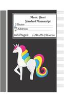 Music Sheet Standard Manuscript -108 Pages 12 Staffs - Staves