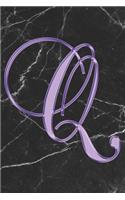 Q Journal: A Monogram Q Initial Capital Letter Notebook For Writing And Notes: Great Personalized Gift For All First, Middle, Or Last Names (Purple Gold Black 