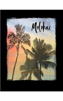 Molokai: Hawaiian Christmas Notebook With Lined Wide Ruled Paper For Taking Notes. Stylish Tropical Travel Journal Diary 8.5 x 11 Inch Soft Cover. For Home, 