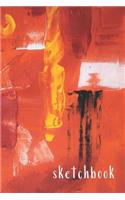 Sketchbook: Creative Artists Composition Notebook for Drawing Sketching Doodling - 110 Pages - 6x9 inches - Orange Red Black - Abstract Oil Painting Series