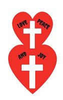 Love, Peace and Joy: 100 pages 6 x 9 blank lined journal with a Glossy finish