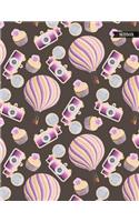 Notebook: Pink Hot Air Balloons And Camera Travel Journal for Girls and Women - 8.5x11 Large Lined Diary for Writing Journaling School or Work