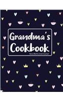 Grandma's Cookbook Navy Blank Lined Journal