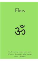 Flow: 6x9 Gratitude Book Journal, Reflect on Personal Gratitude, Lime Green Cover, Mindfulness, Daily Grateful Diary, 110 Blank Ruled Pages with Inspirati