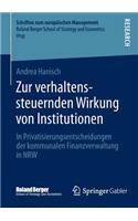 Zur Verhaltenssteuernden Wirkung Von Institutionen