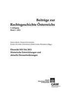Beitrage Zur Rechtsgeschichte Osterreichs, 2. Jahrgang, Band 1/2012
