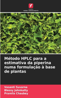 Método HPLC para a estimativa da piperina numa formulação à base de plantas