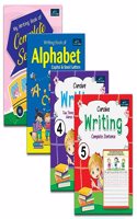 Writing Book For Kids - Set of 4 Books - Alphabet Capital & Small , Cursive Writing Words & Sentences , Cursive Writing Complete Sentences and My Writing Book of Complete Sentences