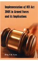 Implementation of Rti ACT 2005 in Armed Forces and Its Implications
