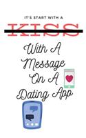 It Started With A Message On A Dating App: Funny Valentines Day Gift For Her/Him, Boyfriend Birthday/Girlfriend Birthday, Love gift, Birthday gift, Blank Lined Notebook Journal 110 Page 6"x9"