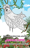 Libro de colorear para adultos - Patrones increíbles Mandala y relajante - Animales hippie