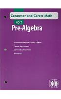 Holt Pre-Algebra Consumer and Career Math