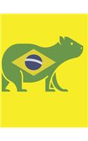 Capybara Brazil Flag Symbol Notebook Journal