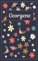 Georgene: Lined Writing Notebook with Personalized Name 120 Pages 6x9 Flowers