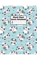 Blank Sheet Music Notebook: Easy Blank Staff Manuscript Book Large 8.5 X 11 Inches Musician Paper Wide 12 Staves Per Page for Piano, Flute, Violin, Guitar, Trumpet, Drums, Cell