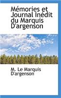 M Mories Et Journal in Dit Du Marquis D'Argenson