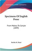 Specimens Of English Prose