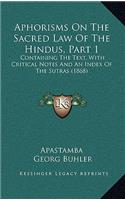 Aphorisms On The Sacred Law Of The Hindus, Part 1