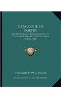 Catalogue Of Poetry