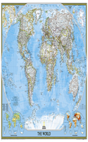 National Geographic World Wall Map - Classic - Laminated (Poster Size: 36 X 24 In)