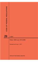 Code of Federal Regulations Title 29, Labor, Parts 1900 to 1910. 999, 2017: (Code of Federal Regulations)