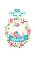 Magic Dreams 2020 Unicorn Calendar Planner