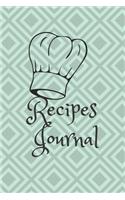 recipes journal 120 pages 6x9 cream pages