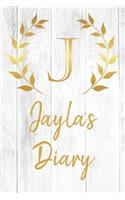 Jayla's Diary: Personalized Diary for Jayla / Journal / Notebook - J Monogram Initial & Name - Great Christmas or Birthday Gift