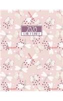 2020 Daily Diary: A4 Day on a Page to View Full DO1P Planner Lined Writing Journal - Pink & Purple Dragonflies(38 2020 A4 Daily Diaries)