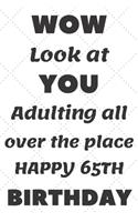 WoW Look at You Adulting all over the place Happy 65th Birthday: 65th Birthday Gift / Journal / Notebook / Diary / Unique Greeting & Birthday Card Alternative