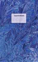 Composition Notebook: Wide Ruled Lined Paper: Large Size 8.5x11 Inches, 110 pages. Notebook Journal: Blue Frozen Leafs for Preschoolers Students Teens Adults for School C