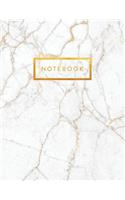 Notebook: Marble and Gold with Gold Title 150 - College-Ruled Lined Pages - 7mm 8.5 X 11 - A4 Size(1 Marble and Gold)