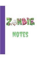 Zombie Notes: Boys College Ruled Notebook
