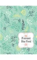 Composition Notebook Forest Blue Floral