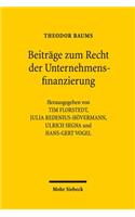 Beitrage Zum Recht Der Unternehmensfinanzierung