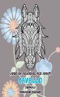 Libro da colorare per adulti - Immagini grandi - Animali - Cavallo