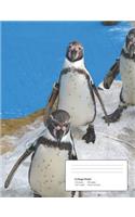 Composition Notebook: College Ruled Blank Lined Cute Penguins Notebooks for Girls Teens Kids School Writing Notes Journal (7.5 x 9.25 in)