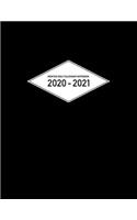 Months Only Calendar Notebook 2020-2021: Black Monthly Agenda for Men - 2 Years of Monday Start Months Only Calendar Spreads from Jan 2020 to Dec 2021