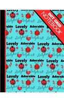 Dot Grid Notebook: Super Cute Ladybird Ladybug Summer Print - Dotted Bullet Style Notebook for Girls and Women