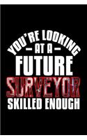 You're looking at a future surveyor, skilled enough: Notebook - Journal - Diary - 110 Lined pages - 6 x 9 in - 15.24 x 22.86 cm - Doodle Book - Funny Great Gift