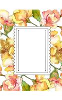 Watercolor Yellow Alstroemeria Flower Composition Book