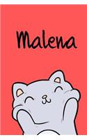 Malena: Din A5 - Blanko 110 Seiten - Mein Malbuch - Personalisierter Kalender - Vornamen - Schönes Notizbuch - Notizblock Rot - Kinderbuch - Jugendbuch - Or