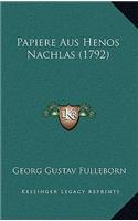 Papiere Aus Henos Nachlas (1792)